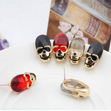 3 Colors Creative Punk Rhinestone Crystal Women Femal Skull Earrings Pierced Stud Earrings Girls Gifts Jewelry