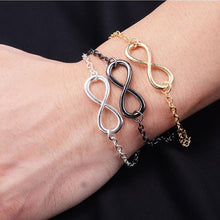 3 Colour  Popular Gold/Silver /Black Cross Infinity Chain Bracelets Bangles Jewelry For Women