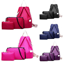 3 PcWomen Nylon Backpack MochilaFeminina Travel Back Pack Schoolbag For TeenagGirlNylon Composite Bag Sets
