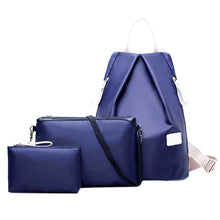 3 PcWomen Nylon Backpack MochilaFeminina Travel Back Pack Schoolbag For TeenagGirlNylon Composite Bag Sets