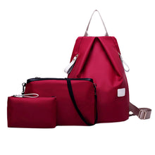 3 PcWomen Nylon Backpack MochilaFeminina Travel Back Pack Schoolbag For TeenagGirlNylon Composite Bag Sets