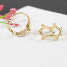 3 pc Gold Silver Sweet Rhinestone Leaf Knuckle Top of Finger Rings for women midi ring set