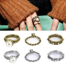 3 pc Bague anillos Mujer Jewelry Pearl Flower Mid Nail Knuckle Finger Rings for Women Aneis Femininos