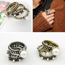 3 pc Bague anillos Mujer Jewelry Pearl Flower Mid Nail Knuckle Finger Rings for Women Aneis Femininos
