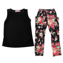 3 Pieces Girls Baby Clothing Sets Sleeveless Shirt / Tops + Floral Pants + Headband Vogue Clothes 2-7Years