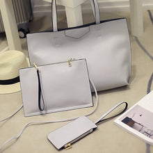 3 Set HandbagCasual Tote Bag PU LeathWomen MessengBagWomen Clutch Bag Purse Solid ShouldBagfor Office Lady