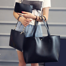 3 Set HandbagCasual Tote Bag PU LeathWomen MessengBagWomen Clutch Bag Purse Solid ShouldBagfor Office Lady