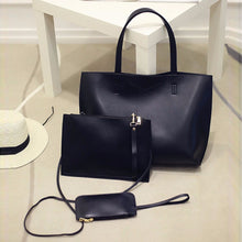 3 Set HandbagCasual Tote Bag PU LeathWomen MessengBagWomen Clutch Bag Purse Solid ShouldBagfor Office Lady