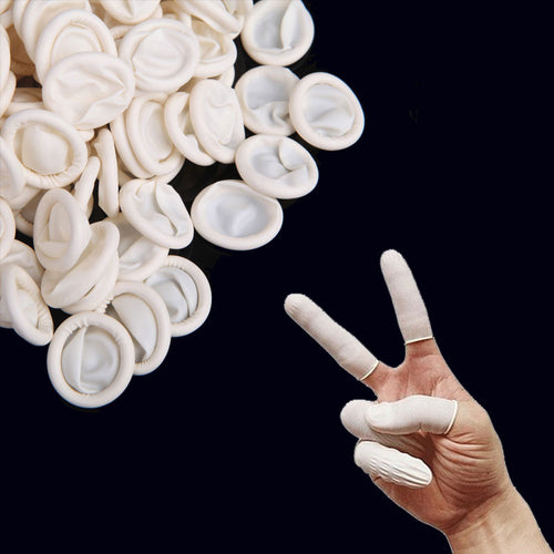300Pcs White Nail Art Latex Rubber Finger Cots Fingertips Protective Small Rubber Gloves DIY Work Tool