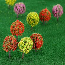30Pcs Ball-shaped Flower Trees Model Mixed 3 Colors Tree Model Landscape Trees Train Layout Garden Scenery Diorama Miniature