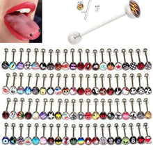 30Pcs Tongue Ring Tongue Bar Stainless Steel Body Piercing Punk Style Jewelry