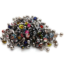 30Pcs Tongue Ring Tongue Bar Stainless Steel Body Piercing Punk Style Jewelry