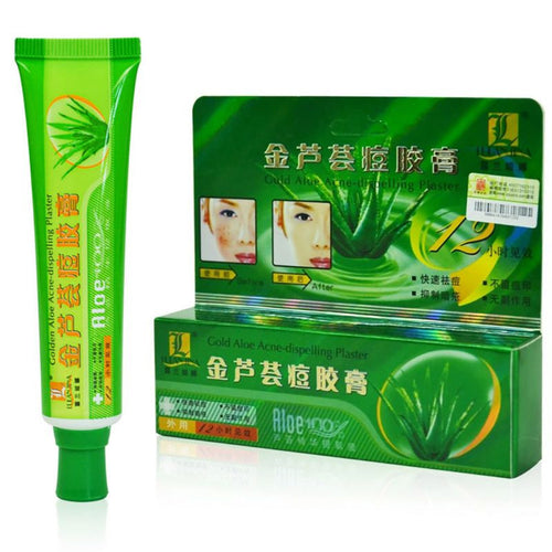 30g Gold Aloe Acne Dispelling Ointment Plaster Removal Cream Face Skin Care Aloe Vera Gel Anti-Acne Oil Control