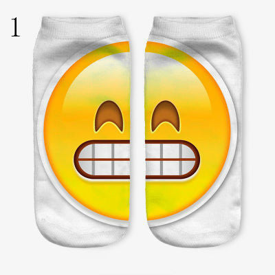 3D Emoji Printing Expression Socks Women Men Socks Funny Low Ankle Short Socks