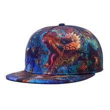 3D Print Snapback Caps Colorful Hip Hop Baseball Cap Dragon Flat Hats For Men Starry Sky Casquette Blue