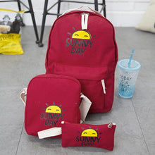 3PC Women Backpack for School Teenagers Girls Preppy Style Ladies Girls Bag Printing Backpack Sac Purse