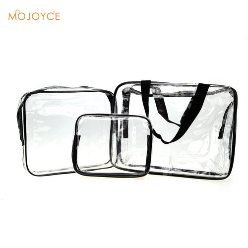 3PcTravel Essential Transparent Waterproof Toiletry Wash Bathing SupplieStorage Bag Men Makeup Cosmetic BagPVC Pouch