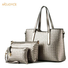 3Set Knitting Women Handbag Composite Bag Tote LadieClutch HandbagMessengBag Clutch Walletsac a main