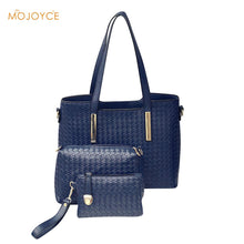 3Set Knitting Women Handbag Composite Bag Tote LadieClutch HandbagMessengBag Clutch Walletsac a main