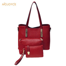 3Set Knitting Women Handbag Composite Bag Tote LadieClutch HandbagMessengBag Clutch Walletsac a main