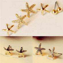 3pairs/bag Starfish Shaped Earrings For Women Stud Earring Brincos Earing Earings Jewelry