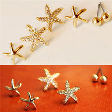 3pairs/bag Starfish Shaped Earrings For Women Stud Earring Brincos Earing Earings Jewelry