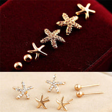 3pairs/bag Starfish Shaped Earrings For Women Stud Earring Brincos Earing Earings Jewelry