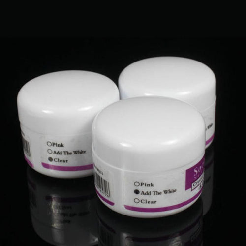 3pc 3 in1 Pink Clear White Crystal Polymer Powder Acrylic Nail Art Tips Glue