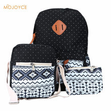 3pcEthnic Women Backpack CanvaPrinting for School TeenagerGirlLadieSchoolbag Cartoon Travel Backpack