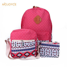 3pcEthnic Women Backpack CanvaPrinting for School TeenagerGirlLadieSchoolbag Cartoon Travel Backpack