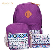 3pcEthnic Women Backpack CanvaPrinting for School TeenagerGirlLadieSchoolbag Cartoon Travel Backpack
