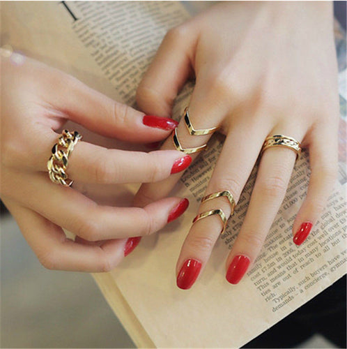 3pc Gold Sliver Arrow Shape Knuckle Rings Set punk cuff finger ring set gift for women girl