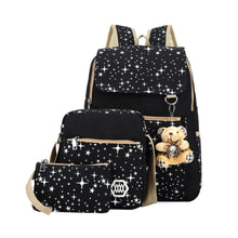 3pcWomen CanvaBackpack Korean Back Pack Schoolbag backpack for Teenage GirlTravel Rucksack Mochila Escolar Feminina