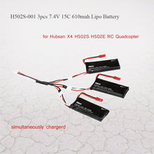 3psc H502S-001 74V 15C 610mAh Lipo Battery with 3 in 1 Charge Cable for Hubsan X4 H502S H502E RC Quadcopter
