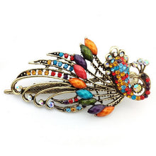 4.7x2.3 inch Lovely Peacock Hair Clip Women Hair Clips Blue Hairpin Vintage Rhinestone Jewelry