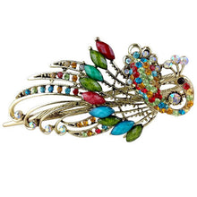 4.7x2.3 inch Lovely Peacock Hair Clip Women Hair Clips Blue Hairpin Vintage Rhinestone Jewelry