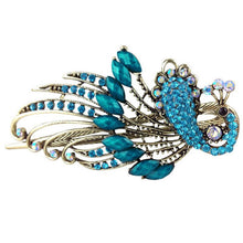 4.7x2.3 inch Lovely Peacock Hair Clip Women Hair Clips Blue Hairpin Vintage Rhinestone Jewelry