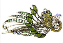 4.7x2.3 inch Lovely Peacock Hair Clip Women Hair Clips Blue Hairpin Vintage Rhinestone Jewelry