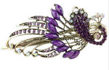 4.7x2.3 inch Lovely Peacock Hair Clip Women Hair Clips Blue Hairpin Vintage Rhinestone Jewelry