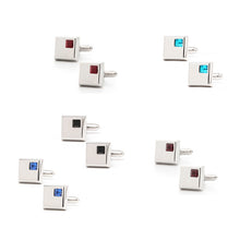 4 Color shirt cufflinks for men's cuff buttons blue Crystal cuff links