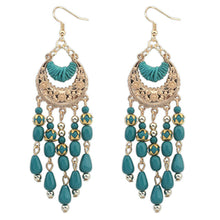 4 Colors White Earrings Long Drop Earrings Bohemian Fringed Long Section Of Big Beads Earrings for Girls Women