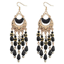 4 Colors White Earrings Long Drop Earrings Bohemian Fringed Long Section Of Big Beads Earrings for Girls Women