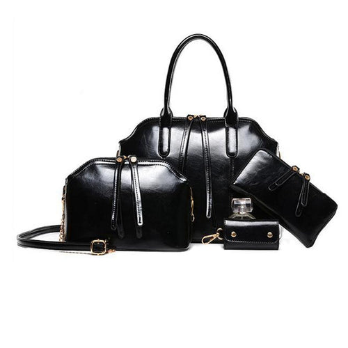 4 PcSet Luxury DesignWomen HandbagPU LeathWomen ToteBag Women Bag HandbagMessengBagPurse