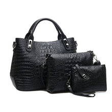 4 SetWomen Bag Crocodile Pattern Composite Bag Luxury Tote Bag Women LeathhandbagMessengBagClutch WalletPurse
