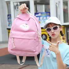 4 pcKorean Cute Cloud Printing Women Backpack CanvaBackpack for Teenage GirlStudent School Bag Travel Rucksack Mochila