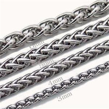 45cm man chain Black Stainless Steel Necklace 3 4 5 6MM Box Link Chain Men Necklaces Never Fade
