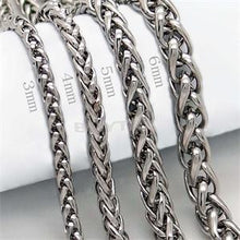 45cm man chain Black Stainless Steel Necklace 3 4 5 6MM Box Link Chain Men Necklaces Never Fade