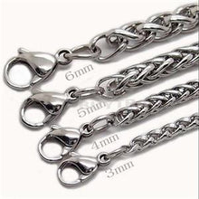 45cm man chain Black Stainless Steel Necklace 3 4 5 6MM Box Link Chain Men Necklaces Never Fade