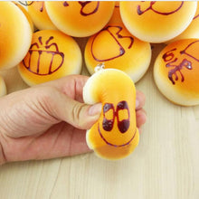 4CM Cute Smiley Face Bread Squishy Key Ring Charm/Mobile Phone Strap/Phone Charm/Bag Pendant