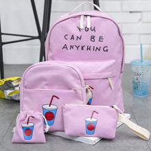 4PC Girls Boys Printing backpack school crossbody bags for women travel bags bookbag back pack kids purse bolso